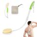 Back Shower Brush for Men and Women  Bath Brush with Quick Dry Wrap  23.5 Foldable Extra Long Handle Curved Body Cleaning Back Scrubber  Suitable for Elderly Disabled Seniors Pregnant - LYIGEOL