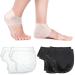 4 Pairs Gel Heel Protectors Breathable Heel Sleeves Pads Gel Heel Cushion Socks Heel Support Back Foot Sleeves for Heel Plantar Fasciitis Insoles Heel Pain Relief and Cracked Heels (White  Black)