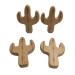 10pcs Cartoon Cactus Wood Pendant - Handmade Beech Wooden DIY Necklace Charm - Buy Online on GoSupps.com