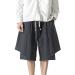 CEWIFO Camouflage Suit Men Light loose 3/4 shorts cord strain elastic waist wide leg casual beach yoga pants Feeded waterproof men Light summer pants with elastic band A2-blue M