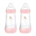 MAM Easy Start Anticolica baby bottle in a set of 2 with SkinSoftTM silicone teat 2+ months 260 ml pink