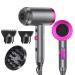 Professional Ionic Salon Hair Dryer, Powerful 1800W Blow Dryer, Negative Ion Technolog, 2 Speed, 3 Cool Settings, 2 Concentrator Nozzles and 1 Diffuser, for Home, Travel, Salon and Hotel Gray