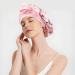 Arqumi Satin Sleeping Bonnet - Large Adjustable Pink Satin Sleep Cap with Butterfly Pattern - Buy Online on GoSupps.com