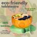 77 Star Bamboo Baby Weaning Set | Suction Bowl, Plate, Spoon & Fork | Non-Slip Baby Feeding Set with Strong Detachable Suction Base | Mist Color - Buy Online on GoSupps.com