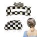 Checkered Hair Claw Clips, Vintage Classic Black White Lattice Print Barrettes, Strong Hold Clamp Hair Clips, Tortoise Y2K Aesthetic Hair Accessories for Women Girls Thick Thin Hair(2Pack) 2 Count (Pack of 1)