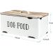 JIAYUAN Farmhouse Dog Food Storage Container | White Tin Pet Food Canister Bin with Wood Lid for Dogs - Rustic Design - Buy Online on GoSupps.com