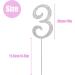 KINBOM Number Cake Topper 4inch Birthday Cake Toppers Numbers Metallic Glitter Rhinestones Cake Topper for Party Anniversary Celebration Birthday Wedding Bling Cake Decorations (Silver 3) - Buy Online on GoSupps.com