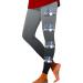 Winter Christmas Elf Print Leggings for Women - High Waist Sport Yoga Tights | Slim Fit Fitness Streetwear Pants - Dark Gray - Buy Online on GoSupps.com