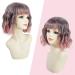 Parxitn Short Bob Wig with Ponytail - Natural Ombr Pink Synthetic Hair | Colorful Wavy Curly Wigs for Daily Party Halloween & Cosplay - Buy Online on GoSupps.com