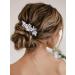 Catery Bride Wedding Headband Silver Crystal Hair Vine Flower Hair Piece Leaf Pearl Hair Jewelry Braid Headpieces Bridal Hair Accessories for Women and Girls (A-Silver)