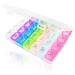 Large Pill Organiser Pill Box Tablet Organiser Pill Boxes 7 Day 4 Times a Day Medication Organizer with 28 Compartments Dosette Box for Medication Supplements Vitamins and Cod Liver Oil 17.5 X 11 X 2.7 Cm