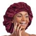 Alnorm Silk Satin Sleep Cap Extra Large for Braids Locs & Curls - Burgundy | International Shipping Available - Buy Online on GoSupps.com