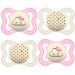 MAM Dental Pacifier Supreme Night 0-6 months pack of 4 skin and tooth friendly pacifier Skin Soft Silicone Pink