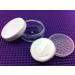 3PCs 20 g portable clear empty foundation make-up puffer puff box case container with flour sieve and powder puff loose powder jar pot white cap