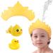BDSHUNBF shower hood children shampoo protection washing child protection hair washing child protection adjustable shower hoods silicone comes with a pinchable duck and a floating duck (yellow)
