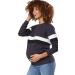 HAPPY MAMA Women's Maternity Nursing Zipped Sweatshirt Striped Jumper 1110 10 Graphite