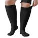 Plus Size Compression Sock For Men and Women: Graduated Compression Stockings for Support Flight Travel Running Pregnancy Sports Edema Nurses Athletic 20-30 mmHg 1Pairs Black 7XL