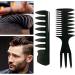 3-Piece Men's Styling Comb Set - Black Pompadour, Wide Tooth, and Streaker Comb for Wet, Curly, Thick, and Oily Hair - Buy Online on GoSupps.com