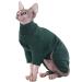 Hjyokuso sphynx cats clothing cat sweater breathable soft sweater for cats cat mantle warm catwear with four legs cat shirt for sphynx cornish rex devon rex Peterbald XL green