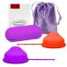 IxyHKB menstrual disc 2 pieces of menstruation cup made of silicone soft menstrual cup exhaustive menstrual disk for normal or heavy bleeding (small+large)