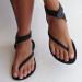 Xtz YGLD Women's Summer Sandals - Flat Tanga Open Toe Buckle Band - Light Brown & Black 5.5 UK - Buy Online on GoSupps.com