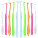 Ouligay 10pcs Tuft Toothbrush Tufted Brush End-tuft Interspace Toothbrushes Single Tufted Toothbrush Compact Interdental Toothbrush Soft Trim Toothbrush for Orthodontic Braces Detail Cleaning Multicolor 10 Count (Pack of 1)