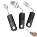 Tablespoons Adaptive Utensils 3PCS Stainless Steel Mirror Polishing Bendable Flexible Curved Cutlery Tableware with Plastic Handle Disabled Cutlery for Elderly Patient