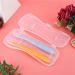 Soft Silicone Baby Training Spoon Set - 2 Parts with Box | Child Dining & Feeding Utensils for Weaning (Yellow & Blue) - Buy Online on GoSupps.com
