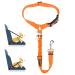 Slowton dog belt for the car 2-in-1 headrest retention clasp bucket dog car with universal buckle and adjustable reflective rubber band to hang up seat belts on headrests B.Orange 1PCS (headrest + clip)