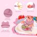 Vicloon Silicone Baby Feeding Set | 4Pcs Weaning Set | Suction Plate, Bib, Spoon & Fork | BPA Free | Toddlers & Kids Divided Plate | Gift - Pink - Buy Online on GoSupps.com
