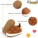 Sonsage Infant Baby Oxford Shoes | PU Leather Lace-Up Anti-Slip Trainer | Soft Rubber Sole | Toddler First Walking Sneakers 6-12 Months - Dark Brown - Buy Online on GoSupps.com
