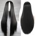 SOUTHSKY Long Straight Wig Black Heat Resistant Fiber Synthetic for Adult Womeng Girls Halloween Costumes Cosplay Party 75cm/30inch