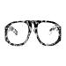 FEISEDY Oversized Blue Light Blocking Glasses Women Men Big Plastic Aviator Frame Eyewear Clear Lens Computer Glasses B2371 Black Leopard 45 Millimeters