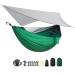 Camping Hammock - Portable Single Person Hammock w/ Tree Straps Mosquito Net Rain Fly - Lightweight Travel Hiking Backpacking Hammocks - Parachute Nylon Hammock - Camping Accessories Gear Green Dark Green