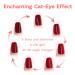 Cat Eye Short Squoval Nails - Shimmery Ruby Red Press-On False Nails | 24 Reusable Fake Nails with Adhesive Tabs - International Shipping Available - Buy Online on GoSupps.com