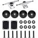 FREEDARE Skateboard Trucks and Wheels Set, 52mm/54mm/60mm Skateboard Wheels and Bearings Set, Skateboard Trucks 5"/5.25", Skateboard Tool, Skateboard Riser Pads, Skateboard Hardware Set 52mm black wheels silver trucks 5"