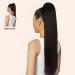SEIKEA 28 Inch Black Ponytail Extension - Long Straight Fake Pony Tail Hairpiece - Clip-In Heat Resistant Synthetic Hair - 155g (Pack of 1) - Buy Online on GoSupps.com