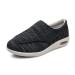 Yytcsjz Mens Diabetic Shoes Edema Slippers Air Cushion Lightweight Walking Shoes Comfort for Elderly Comfy Orthopedic Footwear for Edema Arthritis Fasciitis (Color : BlackGrey Foot Length : 12)
