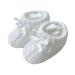 Royal Icon Newborn Baby Boys Girls Booties Baby Booties with Bow Soft Knitted Baby Bootees 0-3 Month Newborn Booties for Babies Ideal for Indoor and Outdoor Use RI354 3 Months White