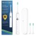 CRI Naturals Perfect Smile E-Brush Rechargeable Electric Toothbrush Pressure Sensor with Timer 5 Brushing Modes 31 000 VPM 28 Day Charge Travel Case & 2 Brush Heads