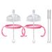 Anpei Straw Sippy Cup Nipple Kit Bundle for Comotomo Baby Bottles | 6 Piece Set with Brushes - Pink - Buy Online on GoSupps.com