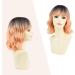 Yamel Wavy Bob Wig with Bangs - Natural Ombre Orange Synthetic Hair Wig for Women - Buy Online on GoSupps.com