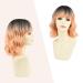 Parxitn Short Bob Wig with Pony - Natural Ombre Orange Synthetic Hair | Colorful Wavy Curly Wigs for Daily Party Halloween & Cosplay | T5 Ombre Orange - Buy Online on GoSupps.com