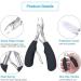 URAQT Toenail Clippers 4 Pcs Set - Heavy Duty Nail Trimmer Kit for Thick Nails, Ingrown Toenails - Includes Nail Lifter, Nail File, Precision Cuticle Scissors - Black - Buy Online on GoSupps.com