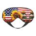 Sunflower and American Flag Print Unisex Sleep Mask Double-Sided Eye Mask Ideal for Sound Sleep and Skin Care Black