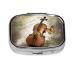 Butterfly and Cello Printing 2 Compartment Small Pill Case Cute Small Pill Box Purse Pill Boxs Travel Pill Organizer for Pocket Purse and Travel Gifts