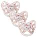 DentiStar Silikon Schnuller 3 Set-Size 3 from 14 months-tooth and jaw-friendly tissue with dental level-BPA-free-Made in Germany-cherry blossom size 3