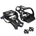 BV Bike Pedals Shimano SPD Compatible 9/16'' with Toe Clips - Peloton Pedals for Regular Shoes - Toe Cages for Peloton Bike (SPD Cleats Included) - Exercise Bike Pedals - Universal Fit Bicycle Pedal Spd Pedal & Toe Cage