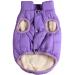 Joydaog dog jacket 2-layer lined with fleece very warm for winter and cold weather extra soft windproof puppy vest violet size M medium (1 Pack) Purple