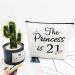 21st Birthday Gifts for Women - Funny 21 Year Old Birthday Gift for Her - Cute Makeup Bag for Daughter, Best Friend - The Princess is 21 - Celebrate Turning Twenty One - Buy Online on GoSupps.com
